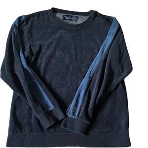 Original Penguin Men's Black and Blue Velour Sweater. By Munsingwear. Size M.